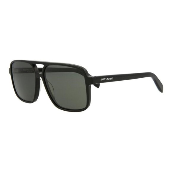 Saint Laurent Womens Aviator Black Black Grey Fashion Designer Eyewear - Picture 1 of 4